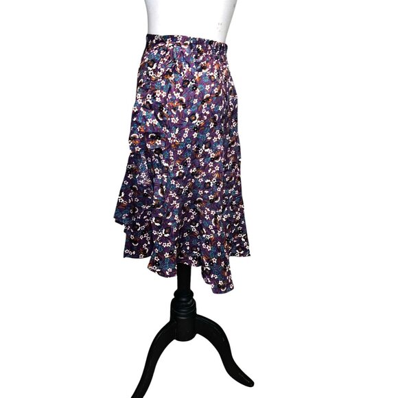 Band of the Free NWT Linaelle Purple Floral Wrap Skirt Sz Small Purple Womens - Picture 10 of 13